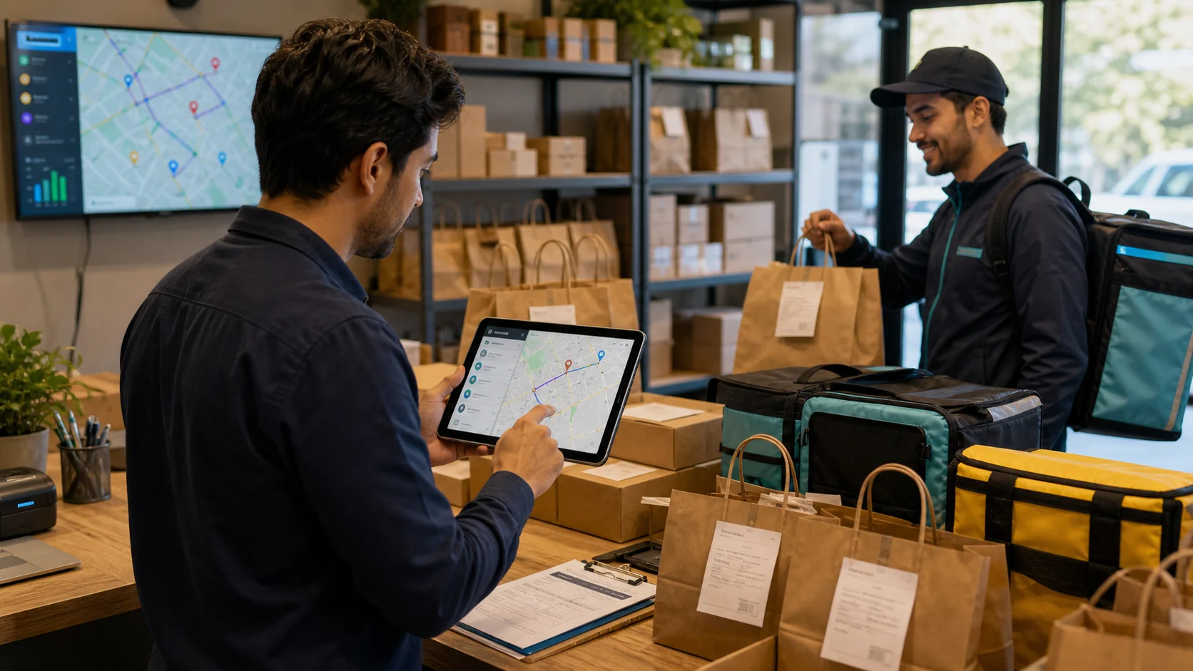 SABSUS customer order tracking screen with map and courier status