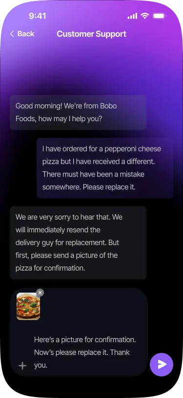 SABSUS customer app support screen
