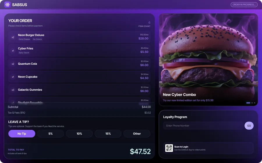 SABSUS customer status screen for order in progress